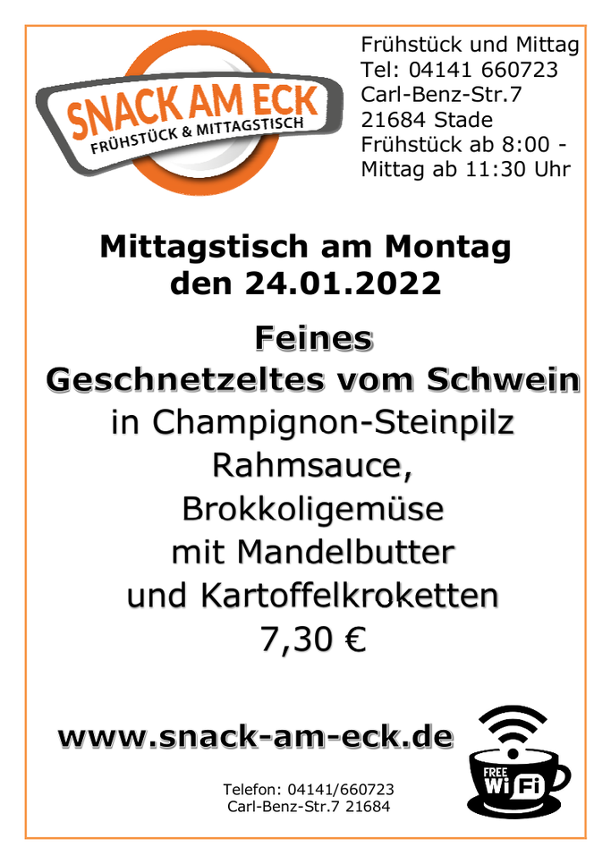 Mittagstisch am Montag den 24.01.2022