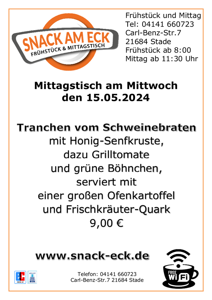 Mittagstisch am Mittwoch den 15.05.2024