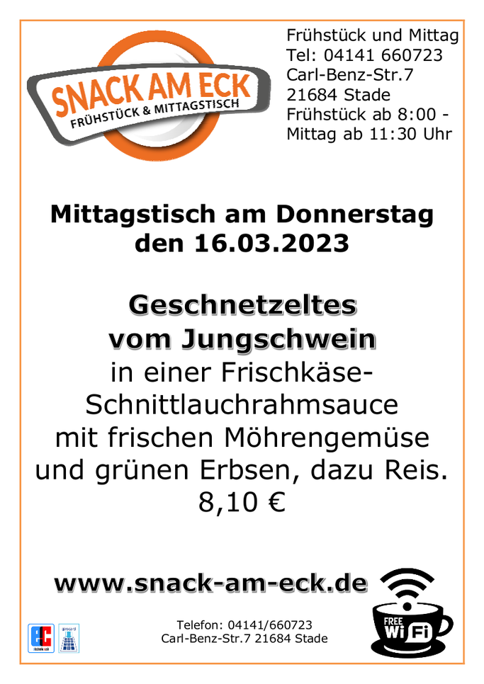 Mittagstisch am Donnerstag den 16.03.2023