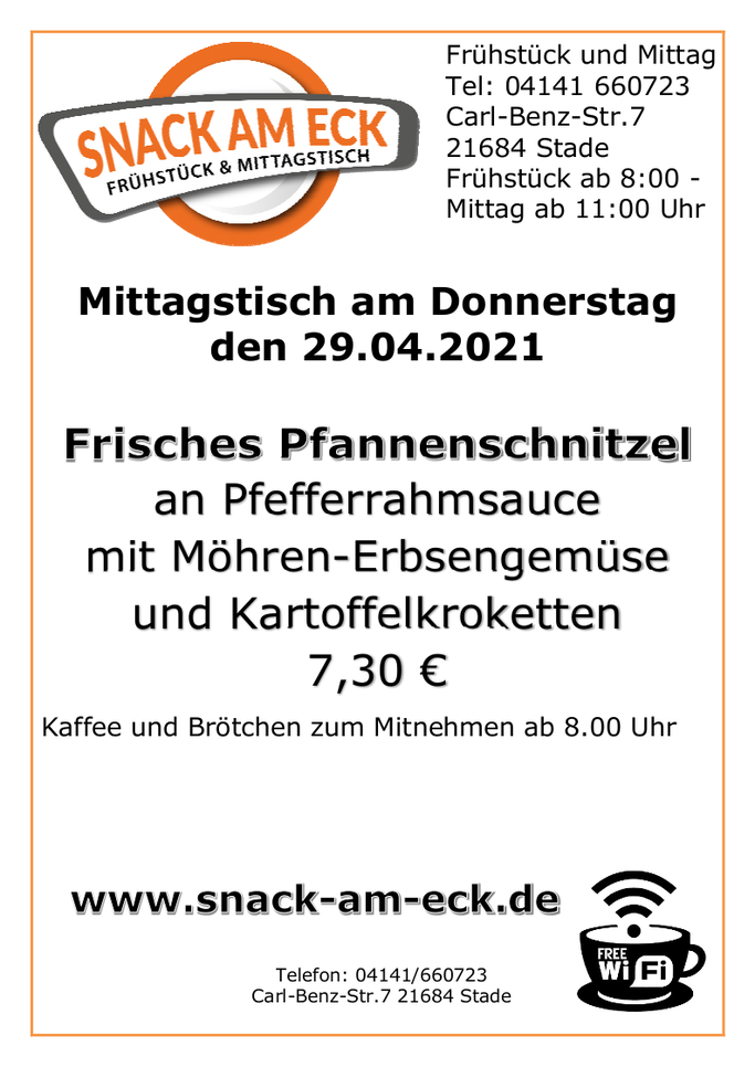 Mittagstisch am Donnerstag den 29.04.2021: 