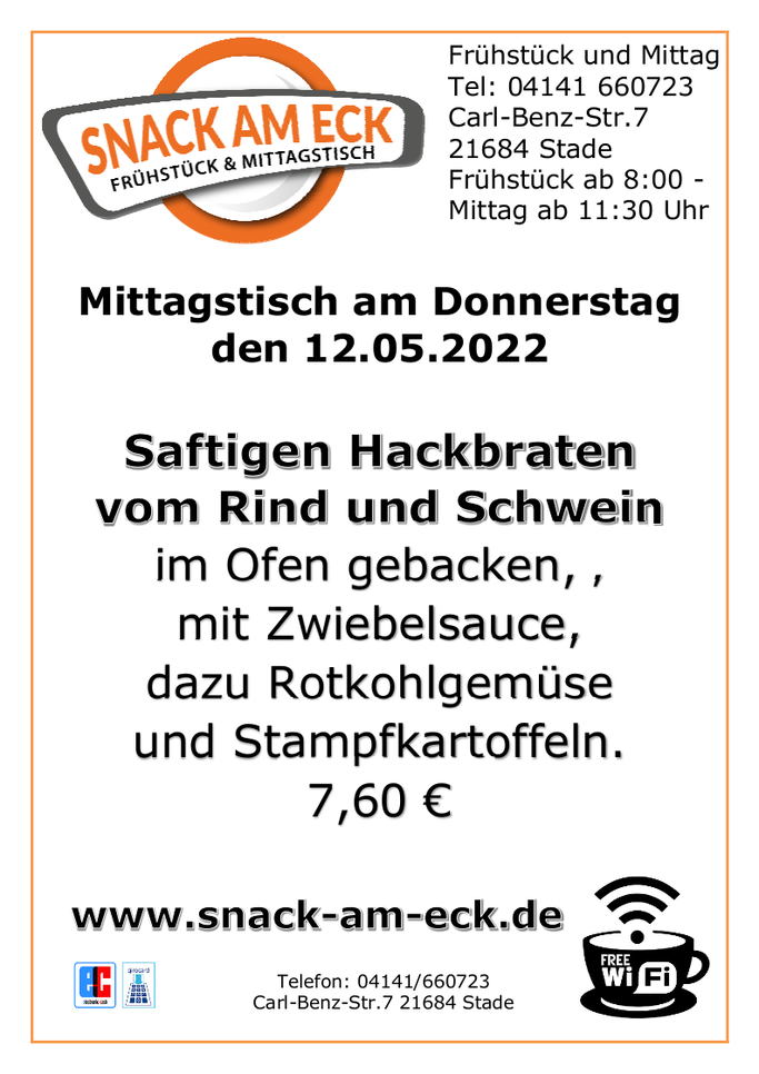 Mittagstisch am Donnerstag den 12.05.2022