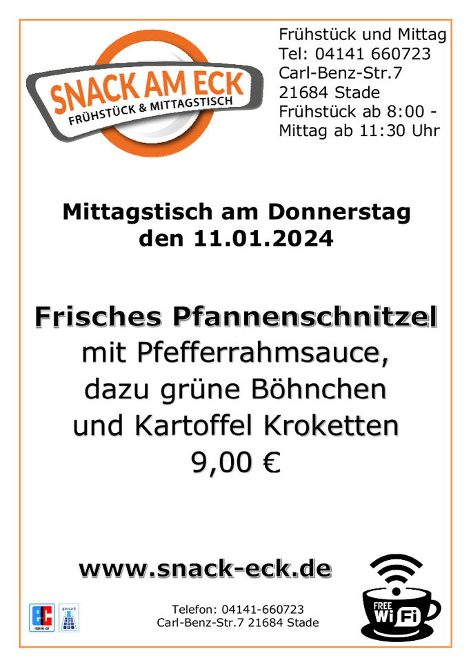Mittagstisch am Donnerstag den 11.01.2024