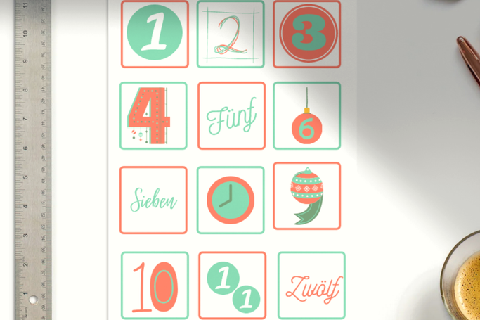 Download for free Adventskalender Zahlen