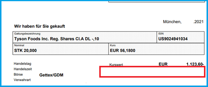 Screenshot Tyson Foods Inc. Aktienkauf ohne Gebühren