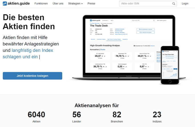 Dividenden-Aktien mit dem AktienGuide finden