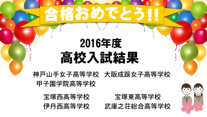 2016年度高校入試結果実績