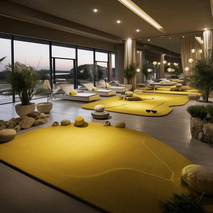 Bild eines Wellness Ruheraums mit Golf Putting Grün