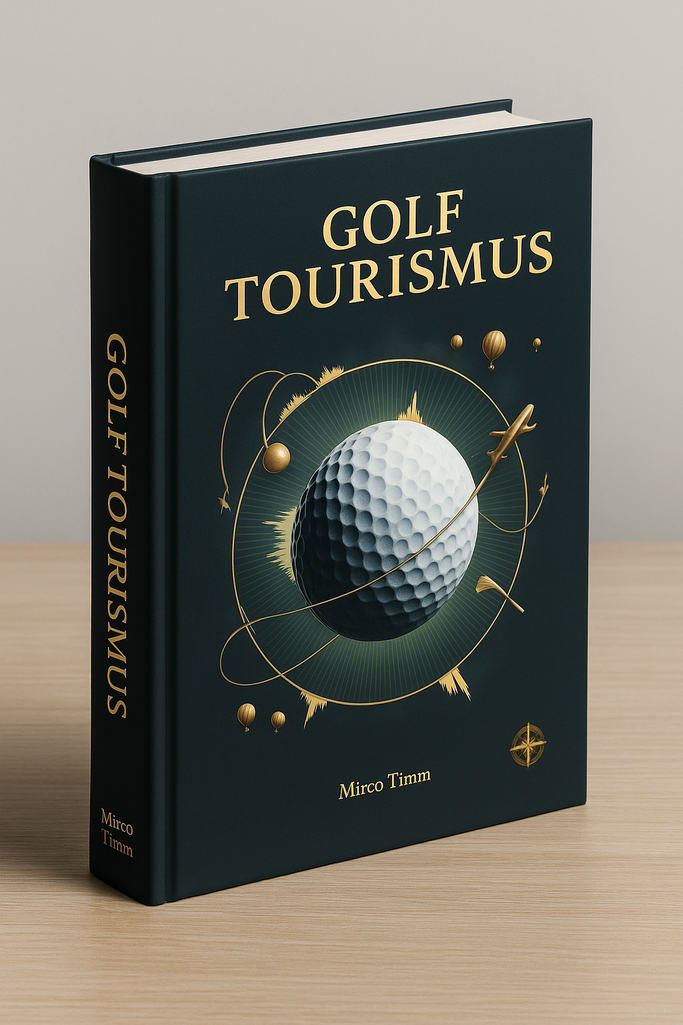 3D-Modell (mit ChatGPT erstellt) des Buchs: Golftourismus - Dein Guide für Golfreisen; von Mirco Timm