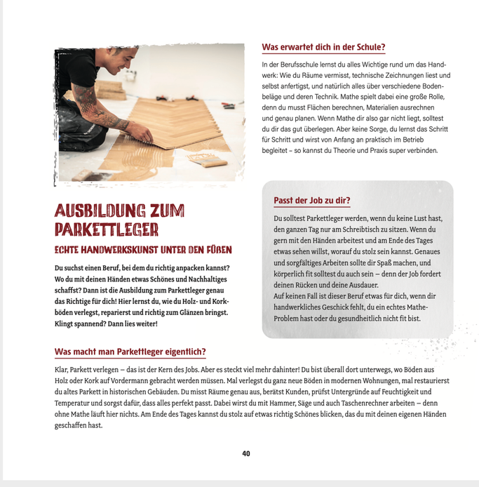 Ausbildung Parkettleger
