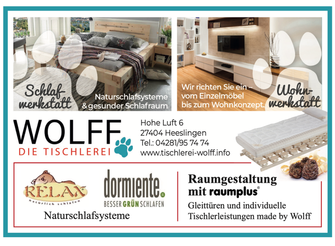 Schlafwerkstatt Tischleri Wolff Heeslingen