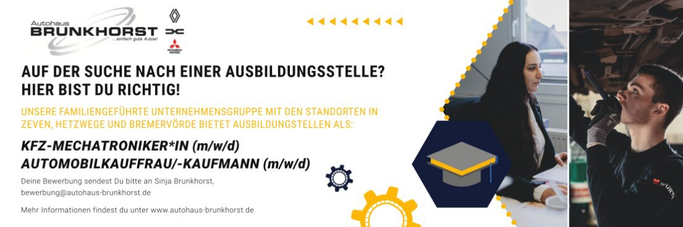 Ausbildungsplatz Autohaus Brunkhorst