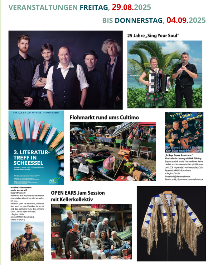 Veranstaltungen August und September hier in ROW und OHZ Land und Leben Regionalmagazin