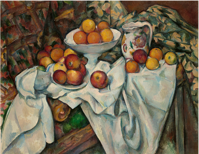 Paul Cezanne, Pommes et oranges (Äpfel und Orangen), um 1899 Öl auf Leinwand, 74 × 93 cm © GrandPalaisRMN (musée d'Orsay) / Hervé Lewandowski