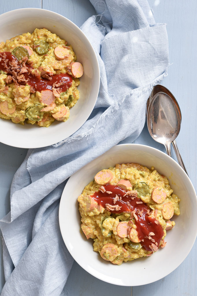 Hot Dog Risotto, vegetarisch, vegan machbar, Thermomix