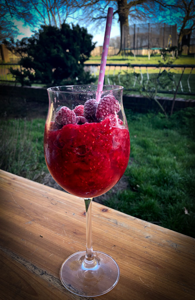 Lillet Slushie mit Himbeeren und Tonic, perfektes Sommergetränk, Thermomix