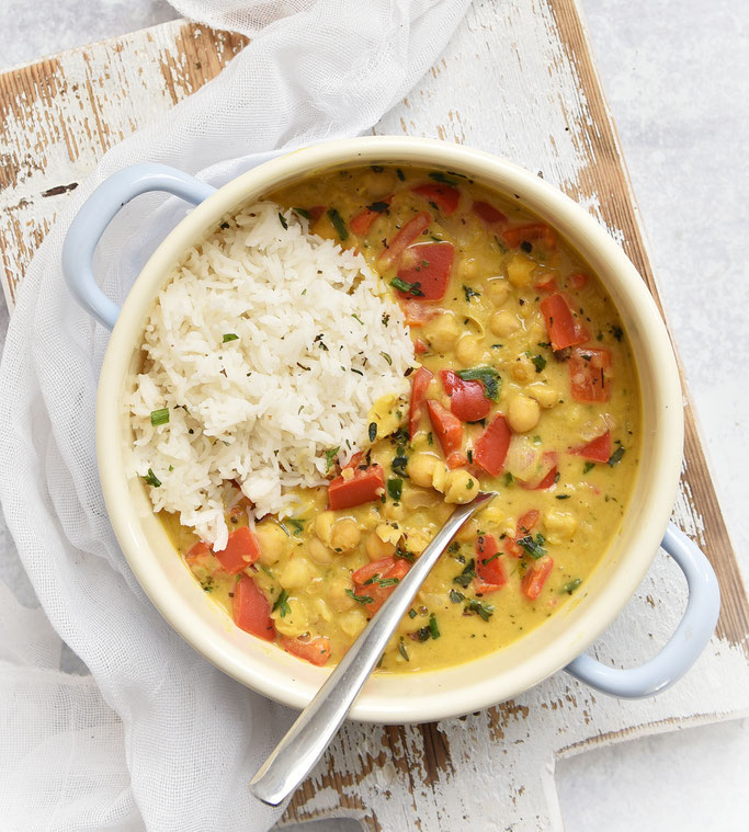 Kichererbsen Erdnuss Curry vegan vegetarisch Thermomix