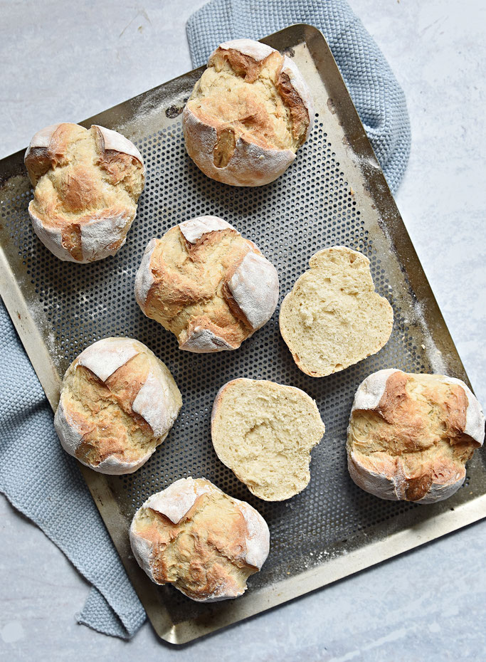 Kartoffelbrötchen mit Weizenmehl und Roggenmehl, Thermomix