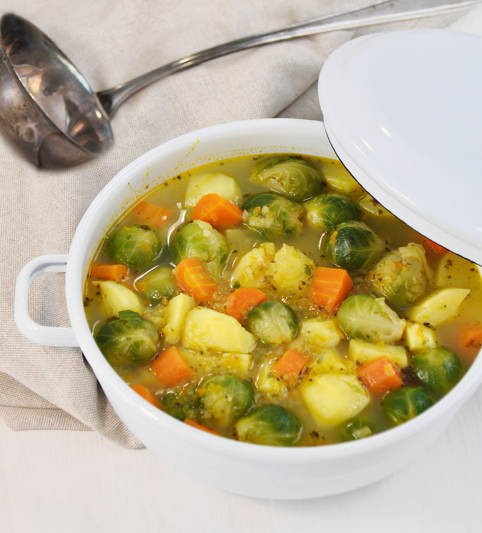 Rosenkohl-Eintopf mit Möhren, vegetarisch, vegan, Thermomix