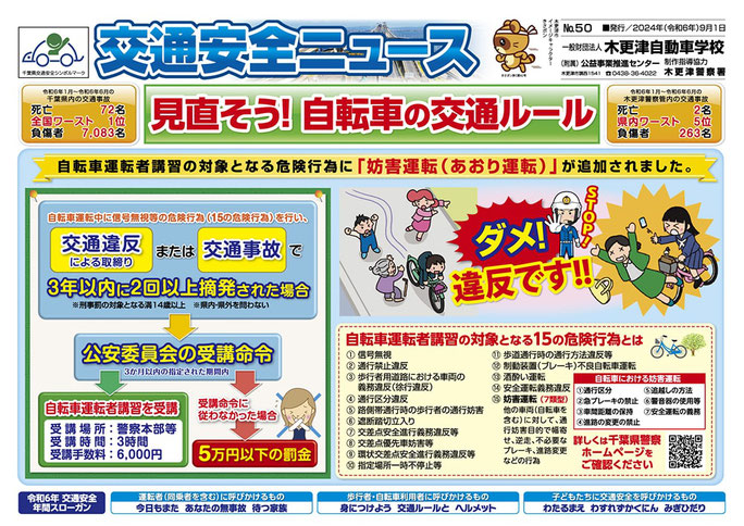 交通安全ニュース No.50　2024年（令和6年）9月1日発行