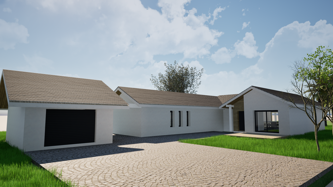 Maison traditionnelle semi contemporaine avec garage non attenant