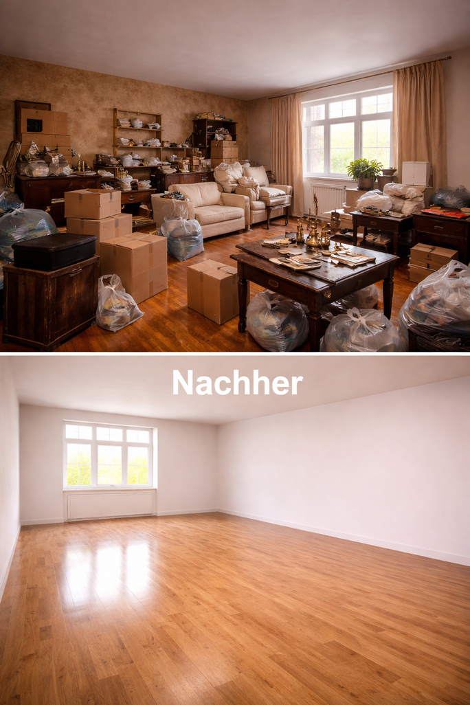 Bild Vorher und Nachher inkl. Malerarbeiten in Potsdam - Service aus einer Hand.