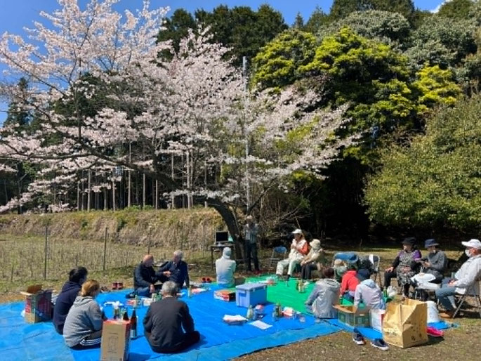 約15年ぶりに復活した永野原地区のお花見の様子(詳細は本文下部に記載)