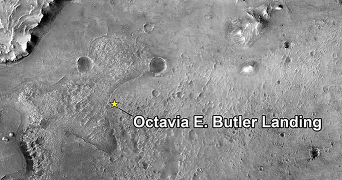 Lloc d'aterratge del ròver Perseverance a Marta, batejat en honor a Octavia E. Butler