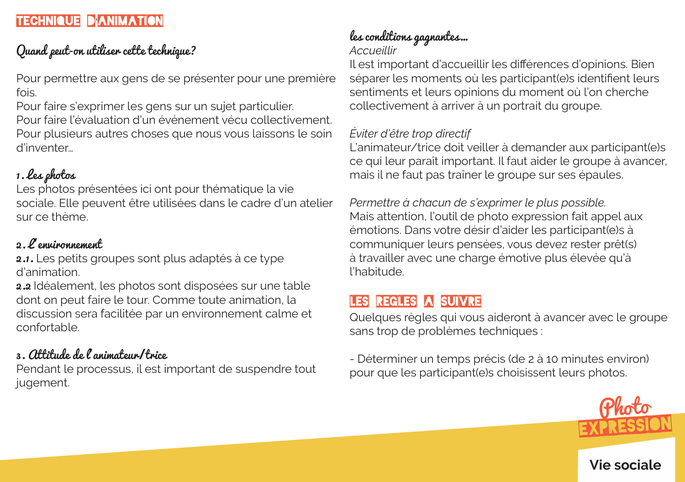 PDF gratuit. Vivre ensemble. Vie sociale. ETP Alsace. Photo expression. Photolangage gratuit PDF. Philosophie pour enfants. Compétences psychosociales. CPS.