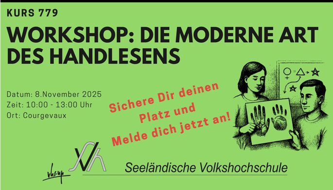 Psychologische Handanalyse, Workshop für die moderne Art des Handlesens