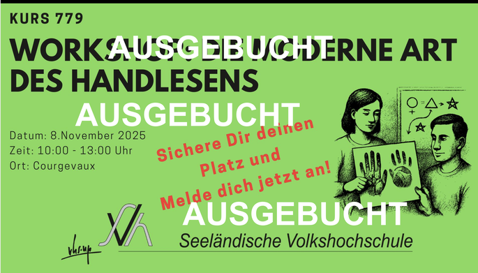 Psychologische Handanalyse, Workshop für die moderne Art des Handlesens