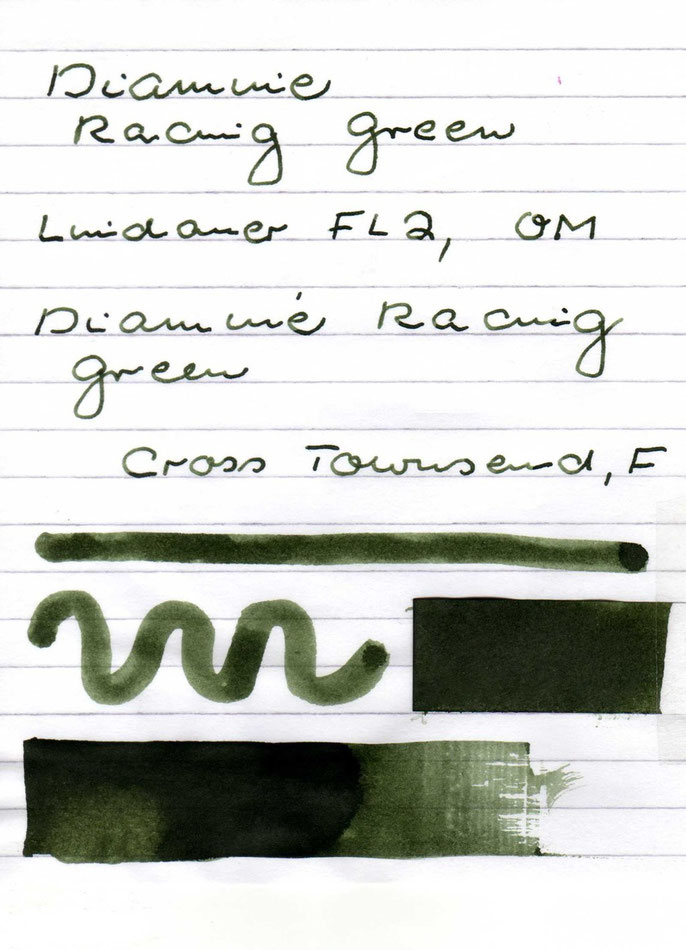 Tintenbetrachtung Diamine Racing Green Edition missing pen pens and freaks Freude am Schreiben
