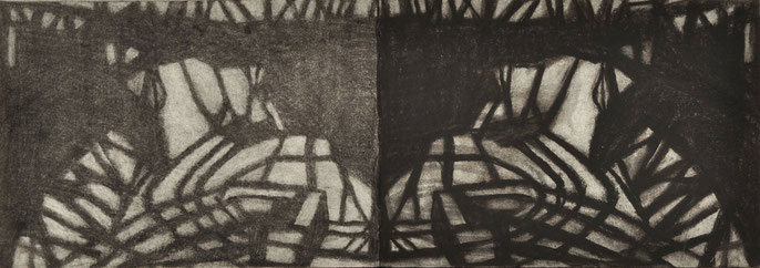 Down River Dark I-5, 2010: charcoal & pastel on paper, 21x59cm (series of 50)