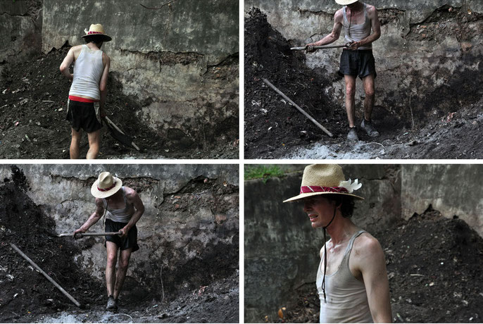 Trevor Flinn escavates former ammunitions dump, Nov 20, 2014