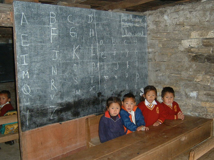 Classroom with blackboard