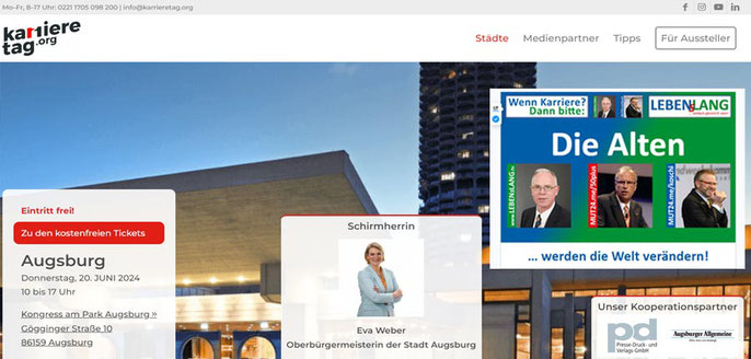 Datum, Zeit und Ort für den Karrieretag in Frankfurt