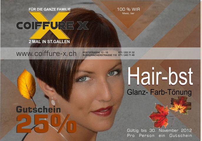 Gutscheine - Coiffeur-X, Coiffure-X, St.Gallen, Schweiz ...