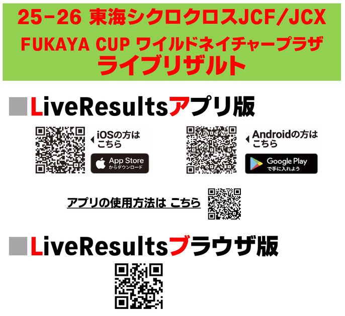 東海シクロクロス開幕戦 WNP FUKAYA CUP 2DAYS スタートリスト - 東海