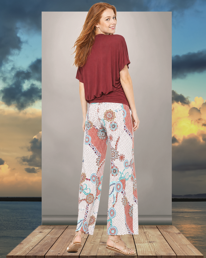 Boho-Outlet-Damenkleid aus 95% Viskose, 5% Elastan