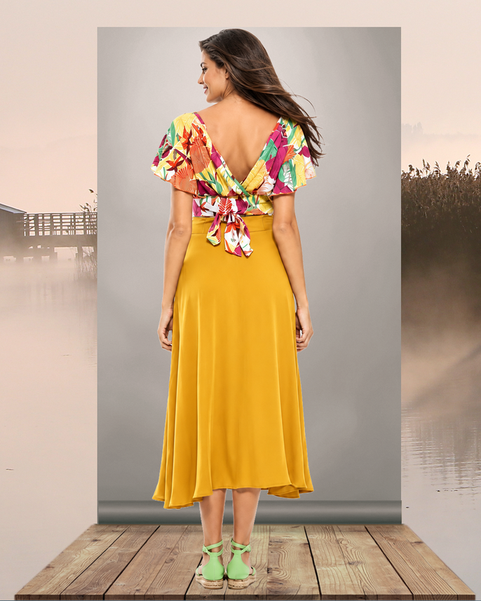 Avia Boho Rock aus 100% hochwertiger Baumwolle mit floralem Muster