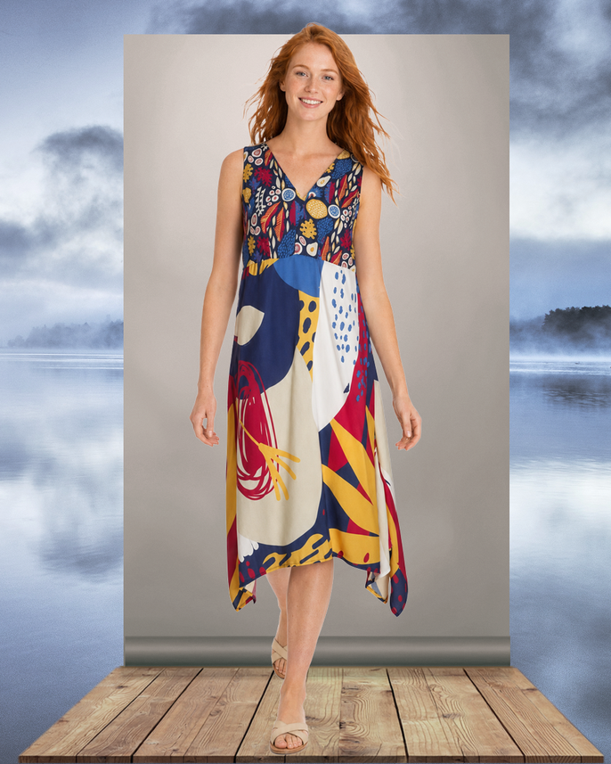 Boho-Damenkleid aus 100% hochwertiger Baumwolle