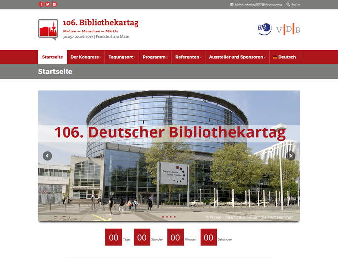 Die Website zum 106. Deutschen Bibliothekartag in Frankfurt