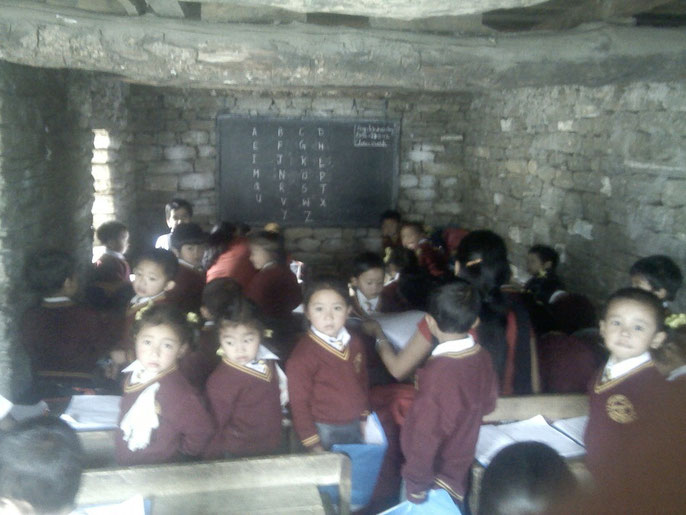 In one of the two classrooms in the old school building