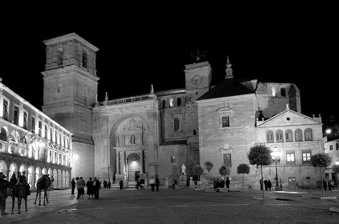 Plaza Mayor en blanco y negro