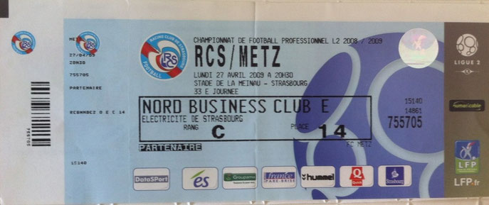 27 avr. 2009: RC Strasbourg - FC Metz - 33ème Journée - Championnat de France (0/0 - 23.039 spect.)