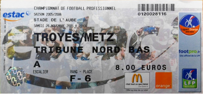 26 nov. 2005: Troyes - FC Metz - 16ème Journée - Championnat de France (0/0 - 10.054 spect.)