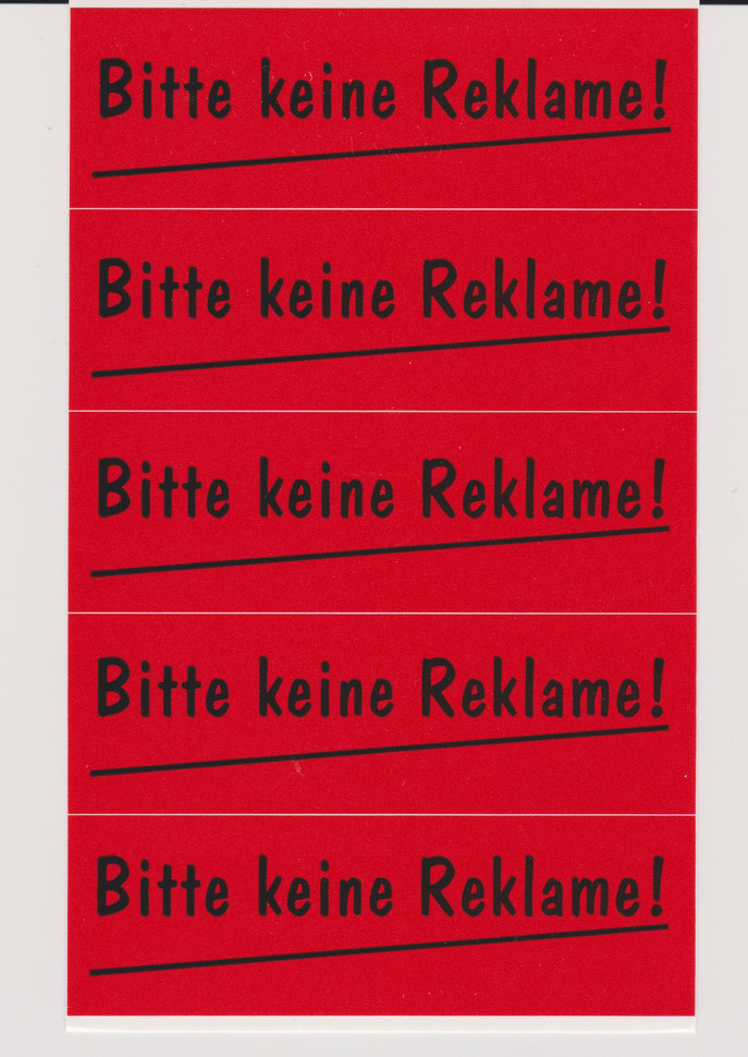 Bitte keine Reklame!