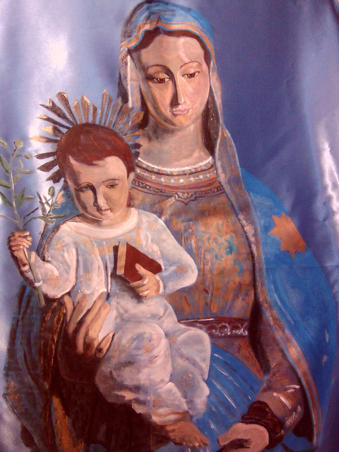Madonna delle Grotte - seconda versione - acrilico su stoffa