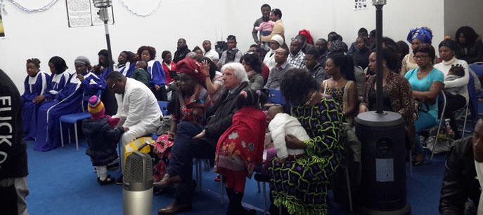 A cross section of worshippers during a service