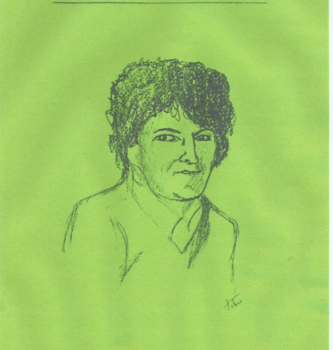 L’Auteur en Mars 1987 - Dessin à la plume : Fabienne Landois (Paris)
