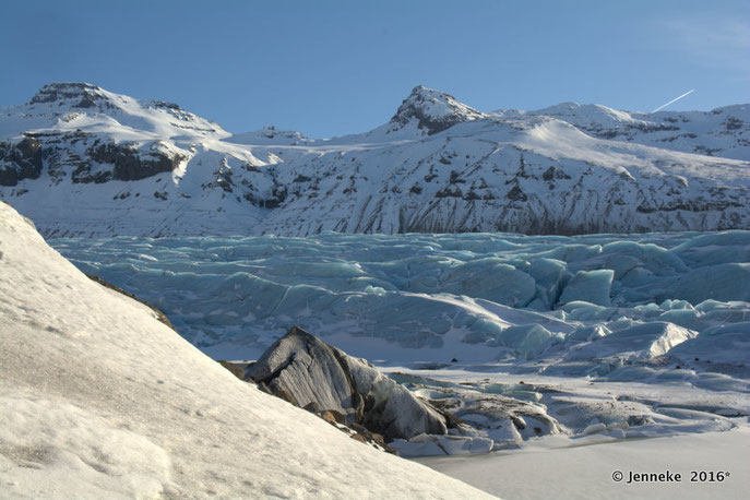 Skaftafell gletsjertong hier vandaan gingen we richting Jokulsarlon meer oost IJsland